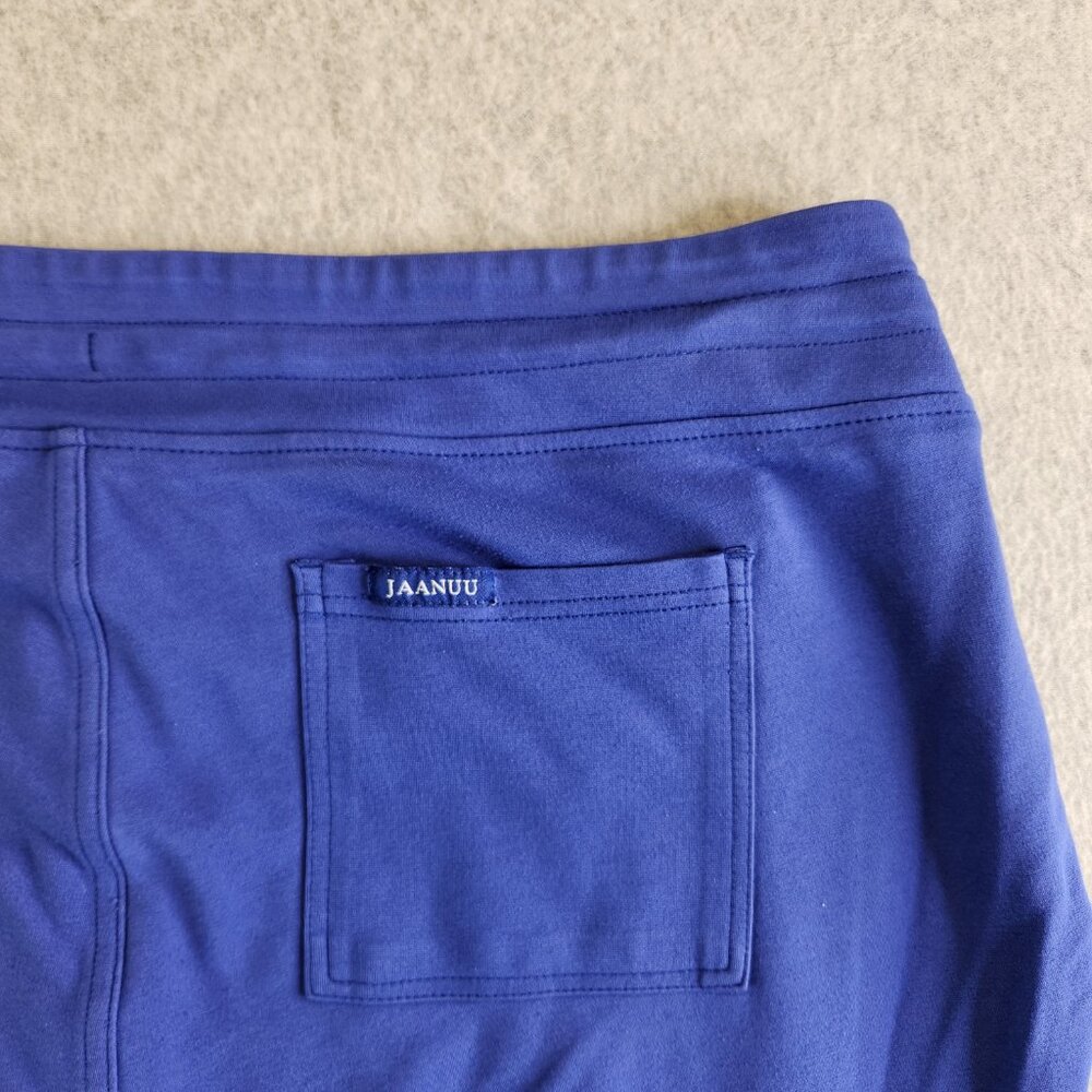 Jaanuu Scrub Pants Womens 2X Blue 10 Pocket Jogger Cargo Jersey Knit Drawstring - Picture 6 of 15